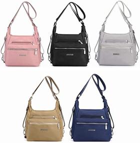 img 1 attached to 👜 Nylon Women's Purse - Versatile Convertible Tote, Shoulder Bag, Crossbody Hobo, or Backpack