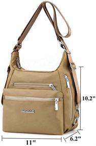img 2 attached to 👜 Nylon Women's Purse - Versatile Convertible Tote, Shoulder Bag, Crossbody Hobo, or Backpack