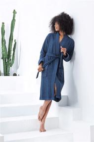 img 3 attached to 🛀 SEYANTE Turkish Cotton Unisex Bathrobe: Luxurious Men's Sleep & Lounge Attire