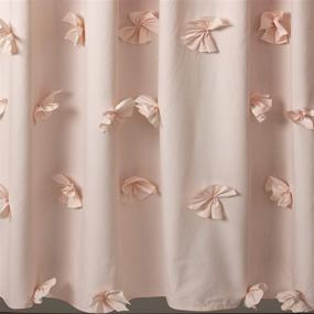 img 1 attached to 🛁 Lush Decor, Blush Riley Shower Curtain - Shabby Chic Farmhouse Style, Textured Fabric with Bow Tie Detail, Ideal for Bathroom, x 72