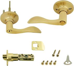 img 2 attached to 🔑 Honeywell Safes & Door Locks 8106002: Wave Privacy Door Lever in Polished Brass - Unlock Style and Security!