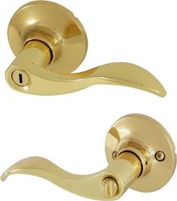 img 3 attached to 🔑 Honeywell Safes & Door Locks 8106002: Wave Privacy Door Lever in Polished Brass - Unlock Style and Security!