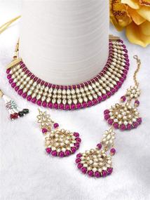 img 2 attached to Aheli Necklace Earring Traditional Bollywood Women's Jewelry for Jewelry Sets