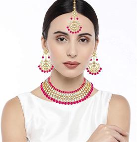 img 3 attached to Aheli Necklace Earring Traditional Bollywood Women's Jewelry for Jewelry Sets