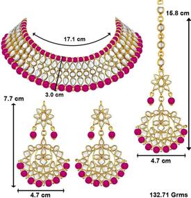 img 1 attached to Aheli Necklace Earring Traditional Bollywood Women's Jewelry for Jewelry Sets
