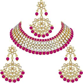 img 4 attached to Aheli Necklace Earring Traditional Bollywood Women's Jewelry for Jewelry Sets