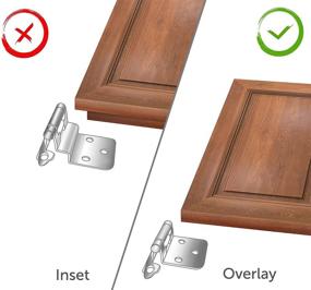 img 3 attached to 🚪 Berlin Modisch Self-Closing Overlay Cabinet Hinge - 25 Pair (50 Units) Satin Nickel Finish | Decorative Face Mount for Variable Overlay Kitchen Cabinet Doors with Sound Dampening Door Bumpers