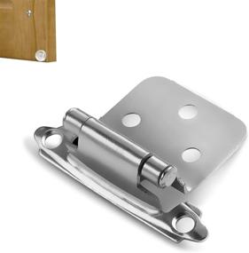 img 4 attached to 🚪 Berlin Modisch Self-Closing Overlay Cabinet Hinge - 25 Pair (50 Units) Satin Nickel Finish | Decorative Face Mount for Variable Overlay Kitchen Cabinet Doors with Sound Dampening Door Bumpers
