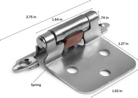 img 2 attached to 🚪 Berlin Modisch Self-Closing Overlay Cabinet Hinge - 25 Pair (50 Units) Satin Nickel Finish | Decorative Face Mount for Variable Overlay Kitchen Cabinet Doors with Sound Dampening Door Bumpers