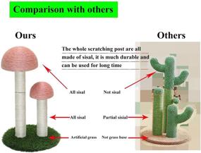 img 3 attached to 🐱 LisLtant Tall Cat Scratching Post: Mushroom Design for Indoor Cats and Kittens - Natural Sisal Scratchers