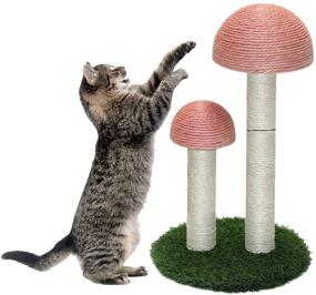 img 4 attached to 🐱 LisLtant Tall Cat Scratching Post: Mushroom Design for Indoor Cats and Kittens - Natural Sisal Scratchers