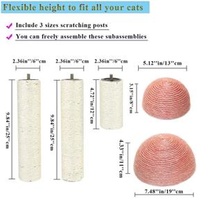 img 1 attached to 🐱 LisLtant Tall Cat Scratching Post: Mushroom Design for Indoor Cats and Kittens - Natural Sisal Scratchers