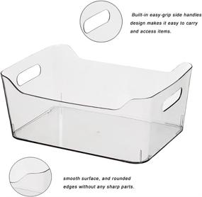 img 2 attached to 🍃 Clear Refrigerator Storage Bins - Set of 4, Plastic Food Containers with Handles for Kitchen Organization in Pantry, Fridge, Cabinet, Countertop, and Closet