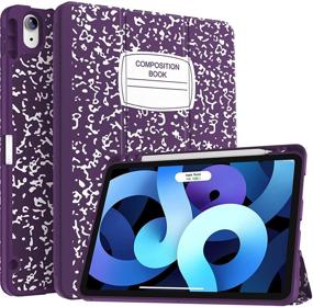 img 4 attached to 📱 Soke iPad Air 4 Case 10.9 Inch 2020 / iPad Pro 11 2018 with Pencil Holder - Full Body Protection, Apple Pencil Charge, Auto Sleep/Wake - Soft TPU Back Cover for New iPad Air 4th Gen - Book Purple