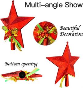 img 1 attached to 🎄 AKEYUP Red Christmas Tree Topper Star: Festive 9.5-inch Indoor Party Decoration and Home Accent