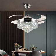 🌀 noxarte crystal ceiling fan lighting fixture: dimmable chandelier with invisible blades, remote control - perfect for dining room & bedroom (36 inch) логотип