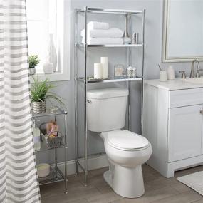 img 2 attached to 🚽 Enhanced Storage Solution: 3-Tier Over-The-Toilet Bathroom Organizer - Dimensions: 24.25” x 10.75"x 63.5