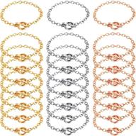 🎁 yaomiao 24 pieces stainless steel link chain bracelets with ot toggle clasp - ideal for jewelry making, women, girls, birthday, christmas, party supplies logo