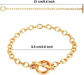 img 3 attached to 🎁 Yaomiao 24 Pieces Stainless Steel Link Chain Bracelets with OT Toggle Clasp - Ideal for Jewelry Making, Women, Girls, Birthday, Christmas, Party Supplies