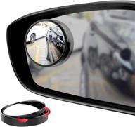 🚘 ampper 2- inch round blind spot mirror, 360 degree adjustable hd glass and abs housing convex stick-on mirror for car (black, pack of 2) logo