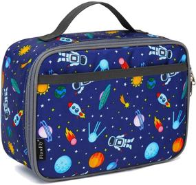 img 4 attached to 🚀 FlowFly Kids Lunch Box Insulated Bag - Mini Cooler for School with Thermal Meal Tote Kit, Ideal for Girls and Boys, Astronaut Design