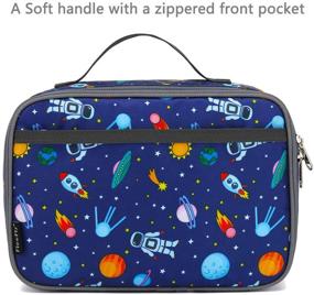 img 3 attached to 🚀 FlowFly Kids Lunch Box Insulated Bag - Mini Cooler for School with Thermal Meal Tote Kit, Ideal for Girls and Boys, Astronaut Design