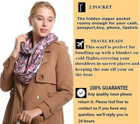 img 2 attached to 🧣 Stay Stylish and Secure with the Infinity Scarf: Secret Hidden Travel Pockets for Girls, Women, and Men