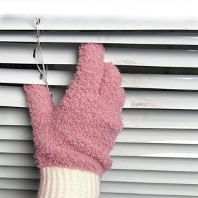 img 1 attached to 🧤 MIG4U Microfiber Dusting Gloves: Effortless Cleaning for Blinds, Windows, Furniture & Car - Reusable, Lint-Free Pink Gloves (1 Pair S/M)