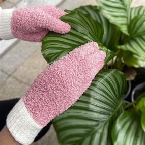 img 2 attached to 🧤 MIG4U Microfiber Dusting Gloves: Effortless Cleaning for Blinds, Windows, Furniture & Car - Reusable, Lint-Free Pink Gloves (1 Pair S/M)