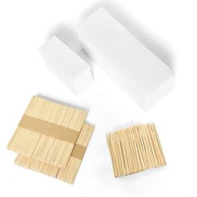 img 4 attached to 📦 200 Pcs Hair Removal Waxing Strips with 200 Wax Applicator Sticks - Non-Woven Material