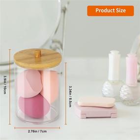 img 3 attached to 🛁 VIVOYAN 3 Pack Acrylic Qtip Holder Dispenser: Stylish Bamboo-Lidded Jars for Bathroom Accessory Storage