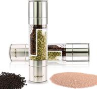 🧂 ovos 2-in-1 salt and pepper grinder set - adjustable ceramic grinding mechanism, stainless steel mill logo