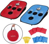 g4free portable collapsible 5 holes cornhole game set - perfect for camping & travel, includes 8 bean bags and carrying case, toss game size 3ft x 2ft логотип