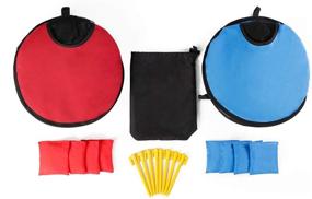 img 1 attached to G4Free Portable Collapsible 5 Holes Cornhole Game Set - Perfect for Camping & Travel, Includes 8 Bean Bags and Carrying Case, Toss Game Size 3ft x 2ft