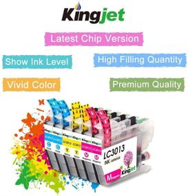 img 3 attached to 🖨️ Замена картриджа Kingjet LC3013 / LC3011 для принтеров Brother - 6 штук (2 голубых, 2 пурпурных, 2 желтых)