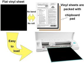 img 2 attached to 🎨 Matte Oracal 651 Vinyl Sheets - 10 Flat 12"x12" Black & White Decal Sheets for Indoor/Outdoor Marking, Decorating, Window Graphics, and More!