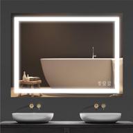 enhance your bathroom experience with butylux 32x24 inch wall mounted led bathroom mirror: dimmable, anti-fog, and smart touch button control! logo