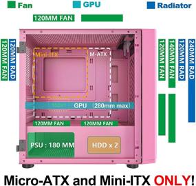 img 3 attached to 🖥️ Микро-ATX-корпус для игрового пк MOROVOL с открытым прозрачным закаленным стеклом и передней панелью в сетку для воздушного потока, 2 шт. ARGB-вентилятора 120ММ, USB 3.0×2 (TW7-S2-PK)