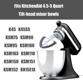 img 1 attached to 🥄 Flexible Silicone Edge Beater for KitchenAid Mixer - Attachments for 4.5-5 Quart Bowls - White