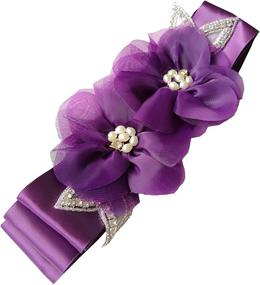 img 4 attached to 🌸 Sparkling Organza Crystal Flowers: Exquisite Wedding Women's Accessories for Belts