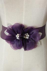 img 2 attached to 🌸 Sparkling Organza Crystal Flowers: Exquisite Wedding Women's Accessories for Belts