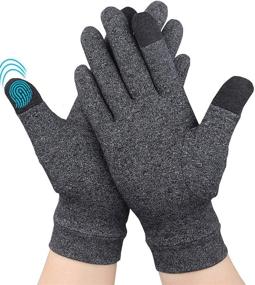 img 3 attached to 🧤 Large Happymart Arthritis Gloves - 2 Pairs Full Finger Compression Gloves for Men & Women - Relieve Joint Pain, Carpal Tunnel - Touchscreen Friendly for Typing, Work