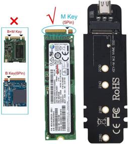 img 3 attached to RIITOP Внешний корпус M.2 NVMe к USB 3.1 C (Gen 2) с адаптером для чтения NVMe SSD M Key через интерфейс PCI-E с кабелем USB C-C - улучшенный SEO