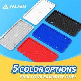 img 3 attached to Aujen Silicone License Plate Frames 2 PCS For US Standard Car Exterior Accessories