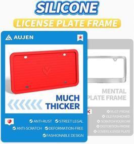img 1 attached to Aujen Silicone License Plate Frames 2 PCS For US Standard Car Exterior Accessories