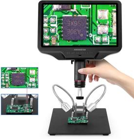 img 4 attached to 🔬 Andonstar AD409 HDMI Digital Microscope with 10.1 inch LCD Screen, 300X USB Electronic Camera for Magnifying, PCB Soldering, and Coin Collection