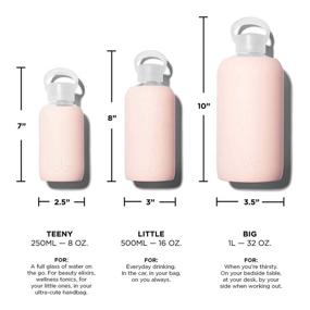 img 2 attached to 🍑 bkr Little Smooth Tutu - 16oz Glass Water Bottle in Ballet Pale Peachy Pink - Dishwasher Safe, Removable Silicone Sleeve, BPA Free