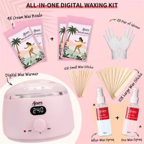 img 3 attached to 🔥 Ajoura Digital Wax Warmer Kit: Effortless Brazilian Bikini Coarse Hair Removal with 14oz Hard Wax Beads — Ideal for Eyebrow, Legs, Armpit, and Face; Includes Pre & After Wax Spray