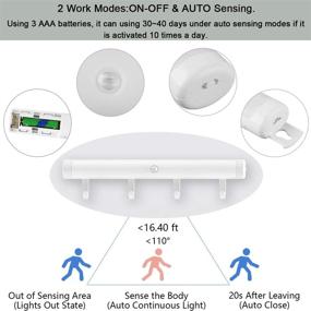 img 1 attached to Enhance Your Space with SXGINBT Wireless LED Motion Sensor Night Lights - Perfect for Under Cabinet, Closet, Kitchen Cupboard, and Shelf Lighting (AAA Battery Operated)