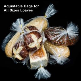 img 2 attached to 🍞 Bread Bags with Ties: 100 Clear Reusable Bags & Ties for Homemade Bread and Bakery Loaf – Adjustability and Longevity Guaranteed